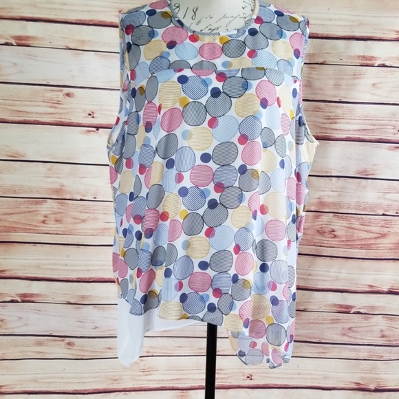 NWT Anne Klein polka dot layered Asymmetrical hem - Picture 2 of 8